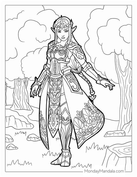 princess zelda coloring page